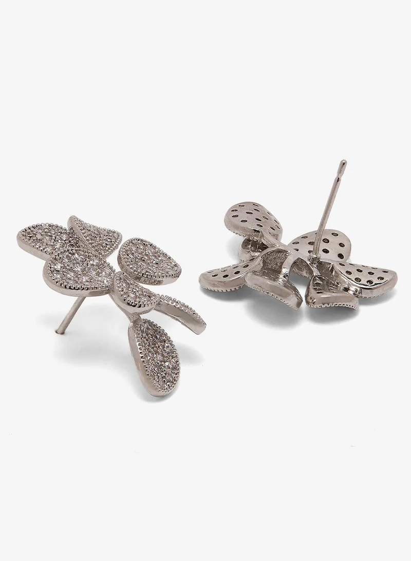 Khizana Floral Rhinestone Embellished Earrings